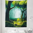 thumbnail image 1 of Woodland Tapestry, View of a Forest Landscape Outdoor Scene, Fabric Wall Hanging Decor for Bedroom Living Room Dorm, 5 Sizes, Seafoam Dark Teal, by Ambesonne, 1 of 1