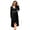 Black, variant on Women V Neck Wrap Maternity Dress Lantern Long Sleeve Tie High Waist A-Line Flowy Dress with Belt