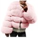 thumbnail image 2 of Chaquetas y abrigos casuales de manga larga sin capucha para mujer, de talla grande, de invierno, cálidos, holgados, con cuello alto, de felpa y pelo, de poliéster., 2 of 6