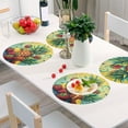 thumbnail image 5 of Round Placemats Plate Mats 15 Inch Non-Slip Heat Resistant Washable PVC Set Table Decoration for Kitchen Dining Pineapples and Strawberries, 5 of 6