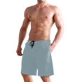 thumbnail image 2 of Dailycode Men's Quick Dry Swim Trunks Beach Shorts Casual Summer Board Shorts with Pockets, Ice Blue, 2 of 8