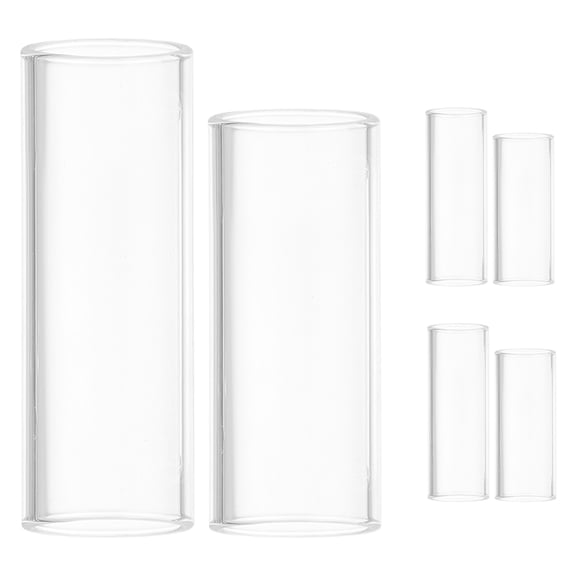 OUNONA 6Pcs Transparent Glass Guitar Slide Rings Ergonomic Design for Electric Acoustic Performance