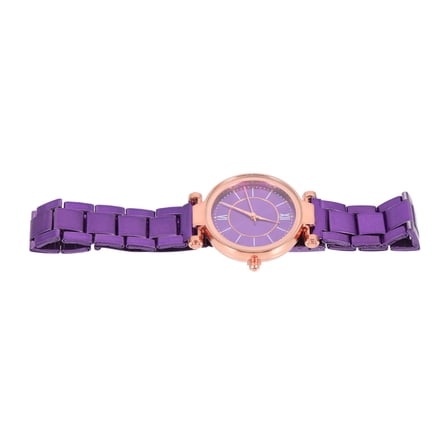 LOLIPPYY Fashionable Female Wrist Watch with Wear Resistant Steel Strap in Purple
