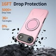 thumbnail image 4 of For iPhone Air Ultra Slim Hybrid TPU+PC Protective Cover with Metal Rotation Holder , Compatible MagSafe, Military Grade Shockproof Phone Case Cover,Pink,For iPhone Air, 4 of 7