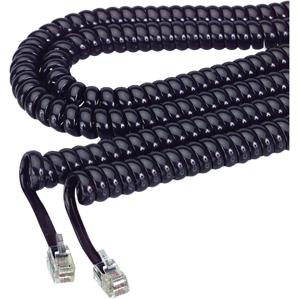 Softalk, SOF03201, Tangle Free Telephone Twisstop Cords, 1 Each, Black