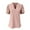 Pink, variant on OSOLU Women Summer Casual V-Neck Solid Color Hollow Puffy Sleeve Loose T-Shirt Tshirts Tee Tops Stylish Dailywear