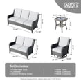thumbnail image 6 of Ovios 5 Pieces Outdoor Patio Furniture with Swivel Chairs Wicker Patio Sectional Sofa with Loveseat for Backyard, 6 of 6