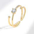 thumbnail image 6 of YYKihy Japan And South Version Of The Fashion Design Star Track Zirconia Ring Female Flash Diamond Intertwined Openings Ladies Ring, 6 of 6