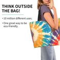 thumbnail image 4 of Large Capacity Single Shoulder Shopping Bag 19.7×15.7×5.9in Main Pocket Large To Accommodate Your Daily Needs Can Be Portable Can Be A Single Shoulder Back Brown Tie-Dye Background Rainbow Colors, 4 of 8