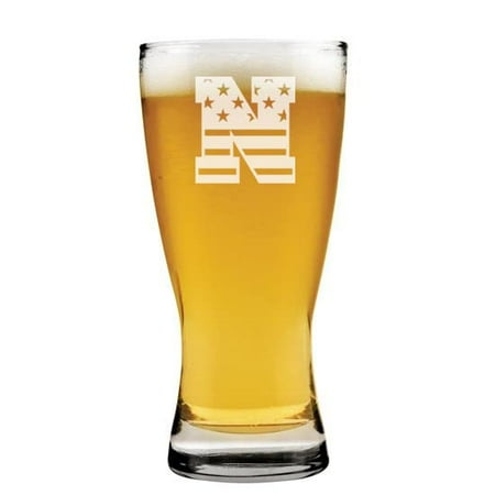 

Beer Pilsner Glass 15 oz American Flag Letter Monogram (N)