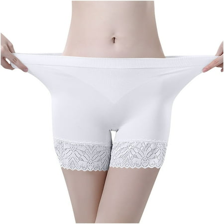 Oplxuo Slip Shorts for Under Dresses Women Anti Chafing Underwear Seamless Boyshorts Panties Lace Under Shorts