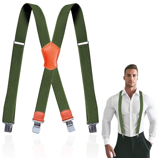 Men's Shoulder Strap, With Clip Wide X BackforWork Adjustable Suspenders, Adjustable X-Back Suspenders, Work Belt Clip Braces, Men's Clip On Shoulder Straps