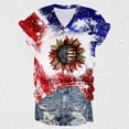 thumbnail image 1 of Fiudx Camisas para Mujer Blusas Casuales de Manga Corta con Cuello En V y Estampado Del Día Independiente de La Moda para Mujer, 1 of 4