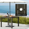 thumbnail image 5 of Outdoor Tables Outdoor Dining Table for 4 Person,Square Slatted Metal Patio Table for Deck Garden Lawn Backyard Use with Umbrella Hole, Brown,Patio Tables, 5 of 9