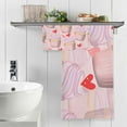 thumbnail image 5 of Cupcake Heart Cotton Towel Set 2 Piece, 1 Bath Towels 1 Washcloth, Soft Fast Dry Super Absorbent Face Hand Towel for Bathroom Hotel Gym Spa and Beach, 5 of 7