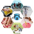 thumbnail image 4 of Eigraketly Cubo de agua plegable de PVC, resistente al agua, lavabo, senderismo, de coches, contenedor organizador con asa, accesorios Pescar Azul 20L Eigraketly OD022092-02, 4 of 6