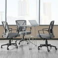 thumbnail image 2 of Yaheetech Adjustable Mesh Office Chair Mid Back Swivel Chair Executive Desk Chair Computer and Study Chair with Wheels, Dark Gray, 2 of 8