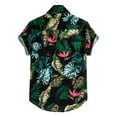 thumbnail image 3 of TIHLMK Mens Tshirts Mens Linen Ethnic Short Sleeve Casual Printing Hawaiian Shirt Blouse T-shirt, 3 of 8