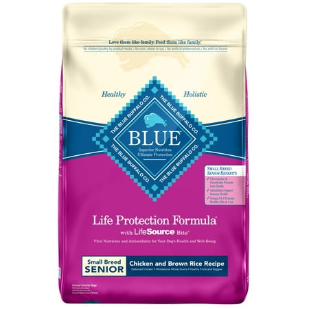 Blue Buffalo Life Protection Formula Natural Senior Small Breed Dry Dog Food, Chicken and Brown Rice, (Best Toy Dog Breeds For Seniors)