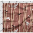 thumbnail image 2 of Soimoi Bird With Leaves Printed, Japan Crepe SatinFabric, by The Yard 54 Inch Wide, Decorative Sewing Fabric for Dresses Kimonos Gowns, Dark Rose Brown, 2 of 5