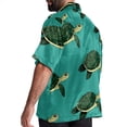 thumbnail image 3 of Turtle Seamless Men's Short Sleeve Casual Printed Button Down Beach Shirts, 3 of 6
