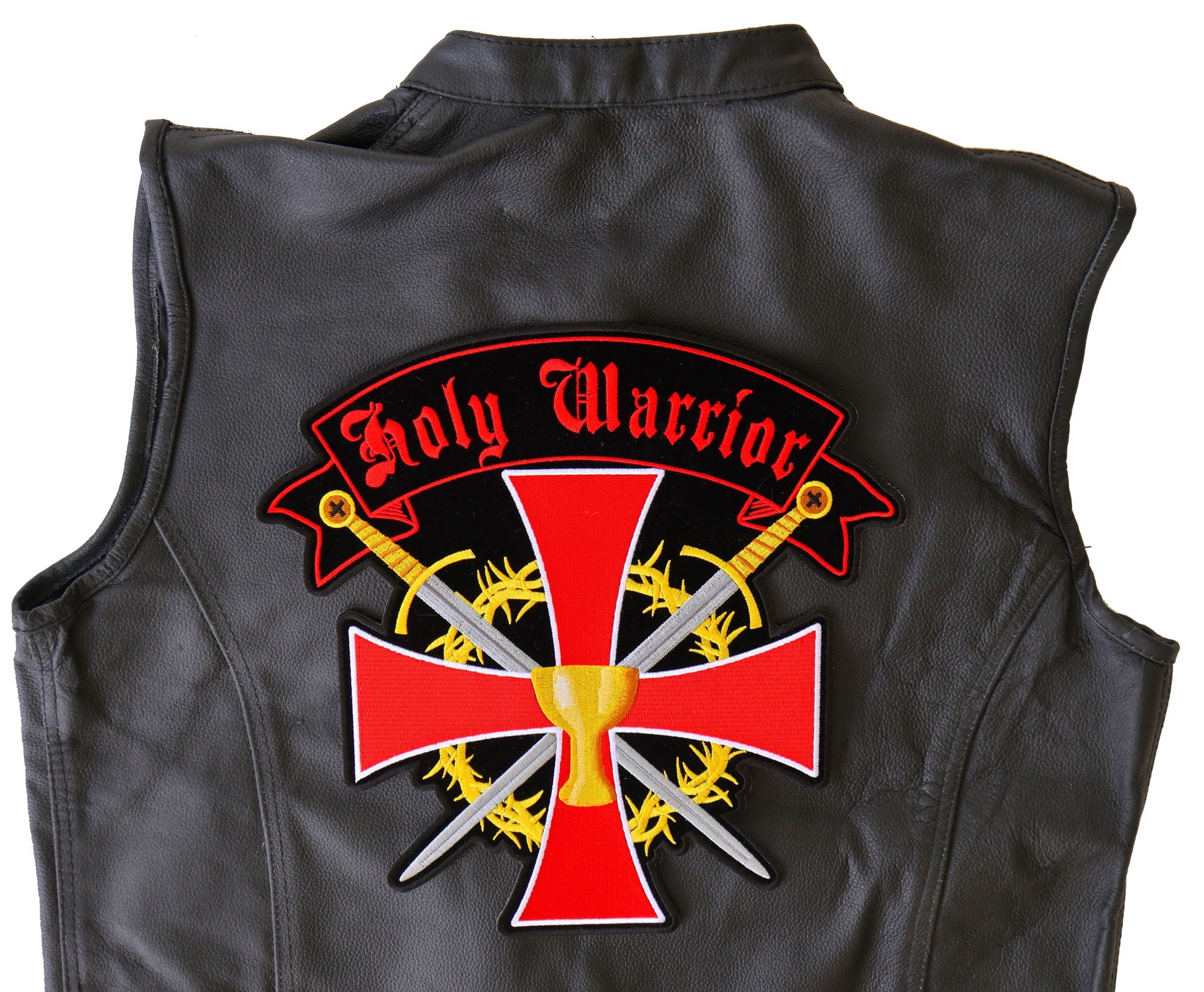Holy Warrior Christian Cross Swords and Holy Grail Patch