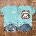 thumbnail image 2 of DeHolifer Women's T Shirt Letter Printed Baseball Mom Short Sleeve Crewneck Casual T Shirt Loose Fashion Tee Tops Light Blue M, 2 of 3