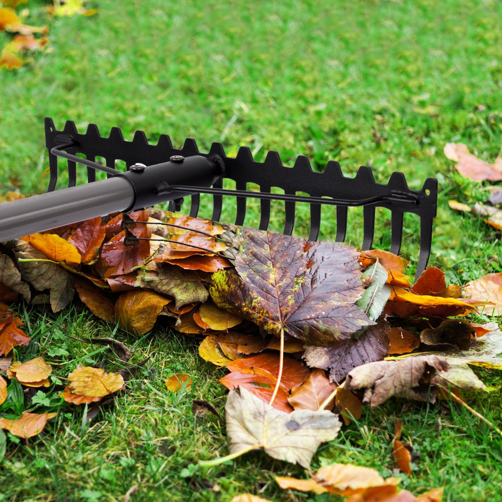 Walensee 5FT Bow Rake, 17 Steel Tines Metal Head Heavy Duty Garden Rake
