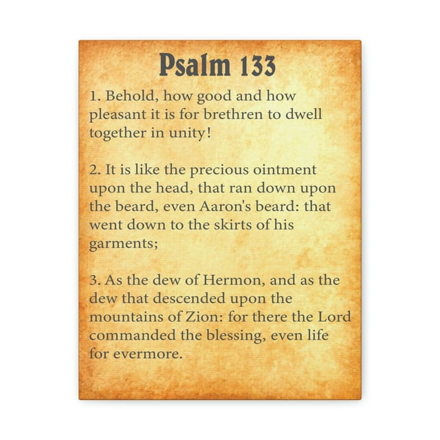 Scripture Walls Psalm 133 Chapter Gold Bible Canvas Christian Wall Art Ready to Hang Unframed