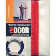 ZipWall 5 ft Dust Barrier Door Bagged Plastic, Red