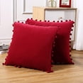 thumbnail image 6 of DSstyles Throw Pillow Covers with Tassels Pack of 2, Boho Decorative Soft Solid Velvet Cushion Covers for Couch Bedroom Car, 6 of 8