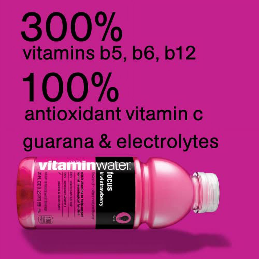 vitaminwater focus electrolyte enhanced water w/ vitamins, kiwi-strawberry drinks, 20 fl oz, 12 Pack