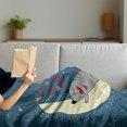 thumbnail image 3 of I Love You Soft Flannel Fleece Throw Blanket, Sleepy Cat Holding Hearts over the Moon at Night Sky, Cozy Plush for Indoor and Outdoor Use, 50" x 60", Pale Yellow Warm Taupe, by Ambesonne, 3 of 5