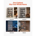 thumbnail image 5 of VEVOR Display Cabinet with Acrylic Doors, 68 in Tall 5-Tier Curio Cabinet, Natural Wooden Fame, Collectibles Toy Organizers Rack & Display Case, Bookshelf for Home, Office, Playroom, Living Room, 5 of 9