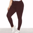 thumbnail image 2 of Plus Size Women's Yoga Pants - High Waist Hip Lifting Workout Leggings (XL-5XL, 18 Colors) | Yubnlvae (Wine | 5XL), 2 of 6