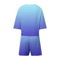 thumbnail image 6 of Gfyviroh 2 Piece Pajama Sets for Women Casual Print Short Sleepwear Sets Short Sleeve Crew Neck Tshirts and Elastic Waist Shorts Sets, 6 of 7