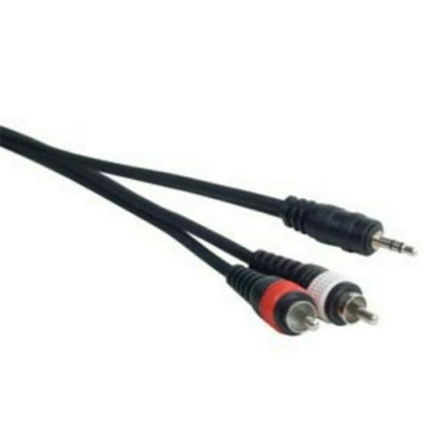 15 ft. Mini Plug to Stereo RCA Cable Black Color Mini Cord