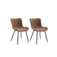 thumbnail image 4 of Qinaqin Set de 2 Upholstered Mid Century Moderno Armless cm Profundidadining Chairs Cuero Sintético Back y Metálico Legs Adecuado para Sala Dormitorio o, 4 of 6