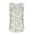 thumbnail image 7 of JTZGDY Tank Tops for Women Cute Summer Floral Print Sleeveless Ruched Pleated Keyhole Cutout Tunic Blouse Trendy Cozy Graphic Cami Shirts White#01 S, 7 of 7