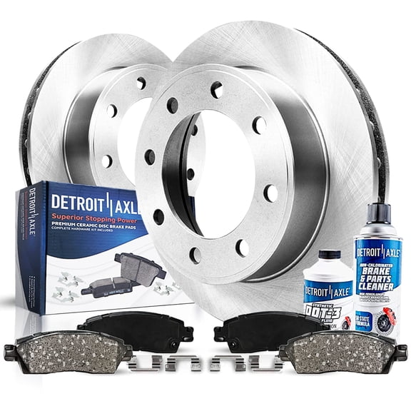 Detroit Axle - 4WD Front Brake Kit for Ford F-250 F-350 F-450 Super Duty Disc Brakes Rotors and Ceramic Brake Pads Replacement