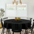thumbnail image 5 of Hiasan Black Round Tablecloth 70 Inch - Waterproof Stain Resistant Spillproof Fabric Washable Table Cloth for Dining Room Kitchen Party, 5 of 7
