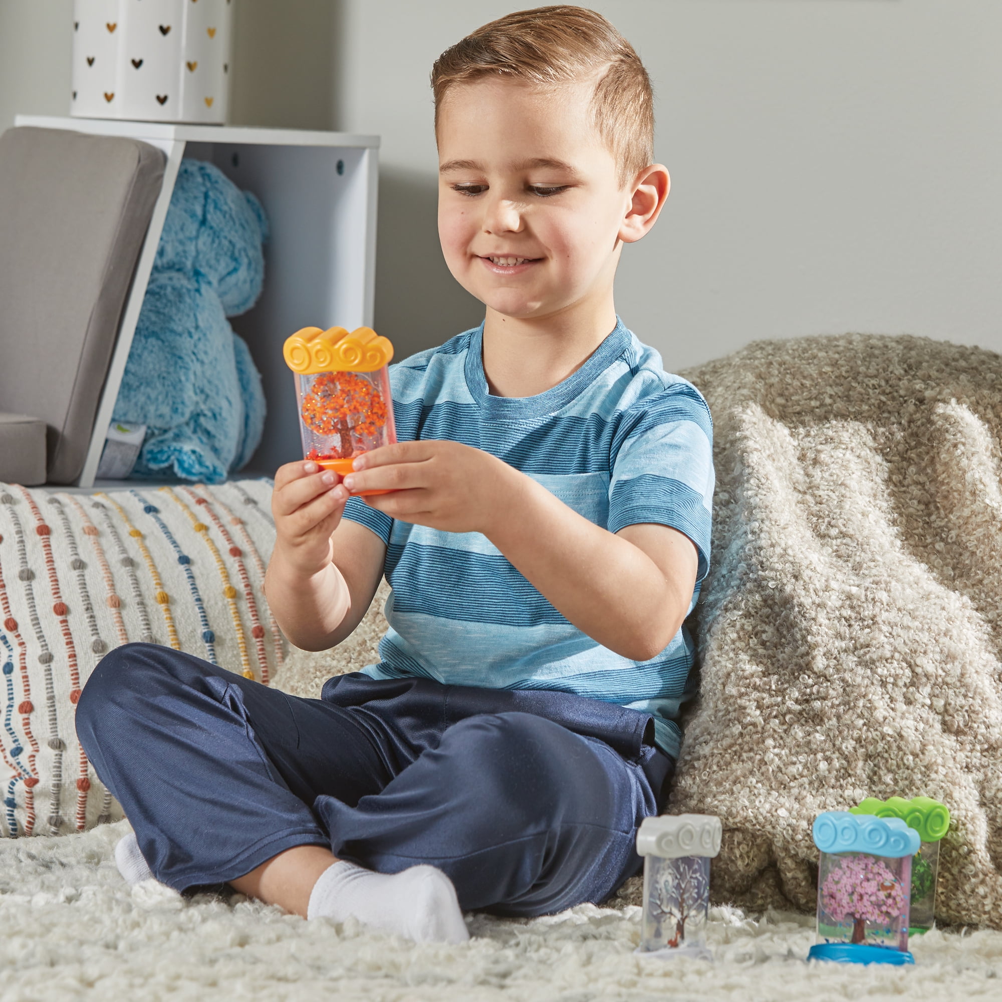 hand2mind Changing Seasons Sensory Tubes- 4 Sensory Fidget Tubes,  Ages 3+, Weather for Kids