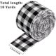 thumbnail image 1 of 3 Rolls Christmas Wired Edge Ribbons, 30 Yards X 1 Inches Black White Buffalo Plaid Ribbon For Diy Gift Wrapping, Fall Crafts Decoration, 1 of 4
