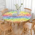 thumbnail image 3 of Pioneer Flower Floral Print Pattern Round Fitted Tablecloth with Elastic Edge,Dining Table Cover Waterproof,Outdoor Round Tablecloth for Camping,Dining,Indoor and Outdoor, 3 of 7