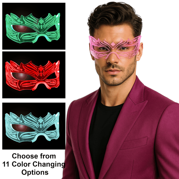 Inferno Style Color Changing LED Masquerade Mask Light Up Luminous Visor Glasses