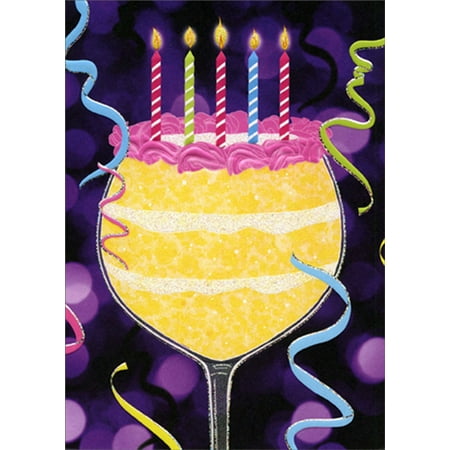 Avanti Press Birthday Cake Wine Glass Funny Humorous A Press