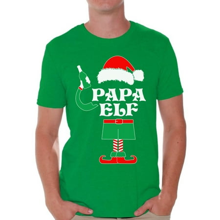Awkward Styles Papa Elf Shirt Elf Christmas Tshirts for Men Papa Elf Ugly Christmas Shirt Papa Elf Christmas Holiday Top Funny Elf Suit Xmas Party Holiday Men's Tee Xmas Gift Idea for