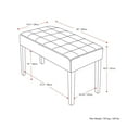 thumbnail image 2 of CorLiving California 24 Panel Tufted Faux Leather Bench with Wood Legs, 2 of 4