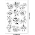 thumbnail image 2 of 1sheet Cartoon Animals Clear Stamps Butterfly Snail Bee Dragonfly Spider Silicone Stamp Cards, 2 of 9