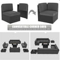 thumbnail image 6 of LayinSun 13 Pieces Outdoor Patio Furniture Set with 44" Fire Pit Table Black Rattan Sectional Sofa Conversation Sets, 6 of 7